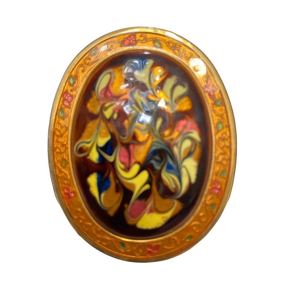 Vintage Abstract Enamel Brooch - Picture 12 of 14